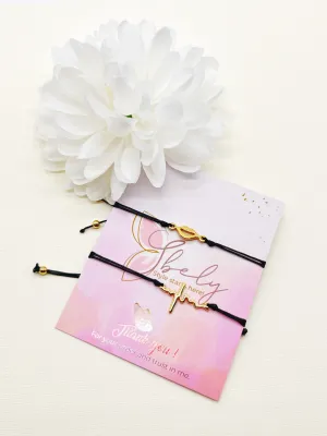 Kiss and heart bracelet duo