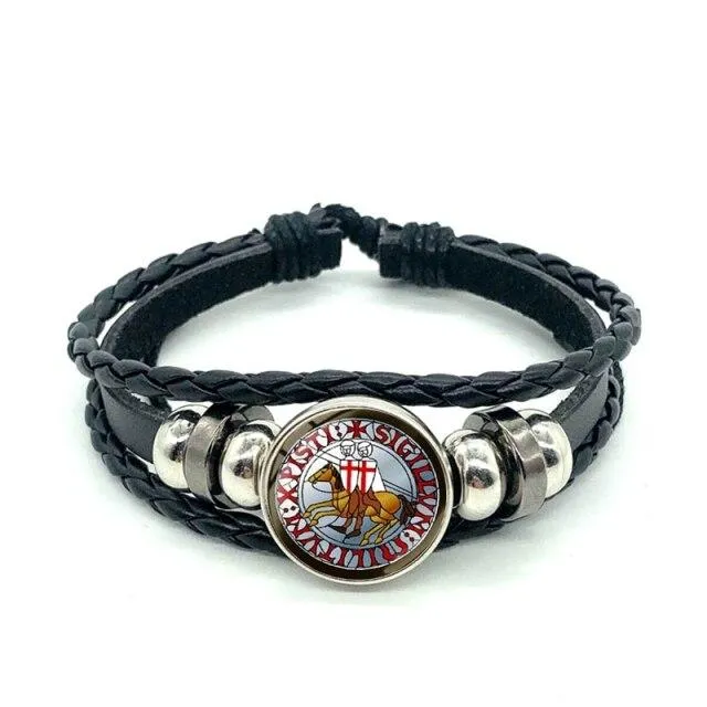 Knights Templar Bracelet - Blue Background