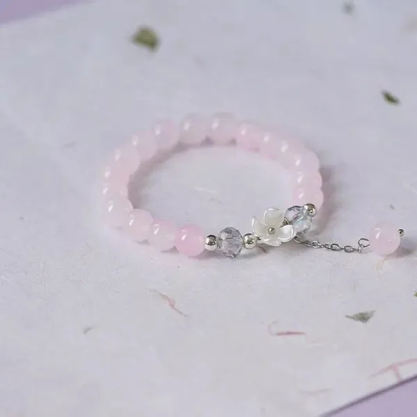 Korean Colorful Crystal Beaded Bracelet for Women Bohemian Shell Daisy Flower Pendant Elastic Bracelets Party Wedding Jewelry