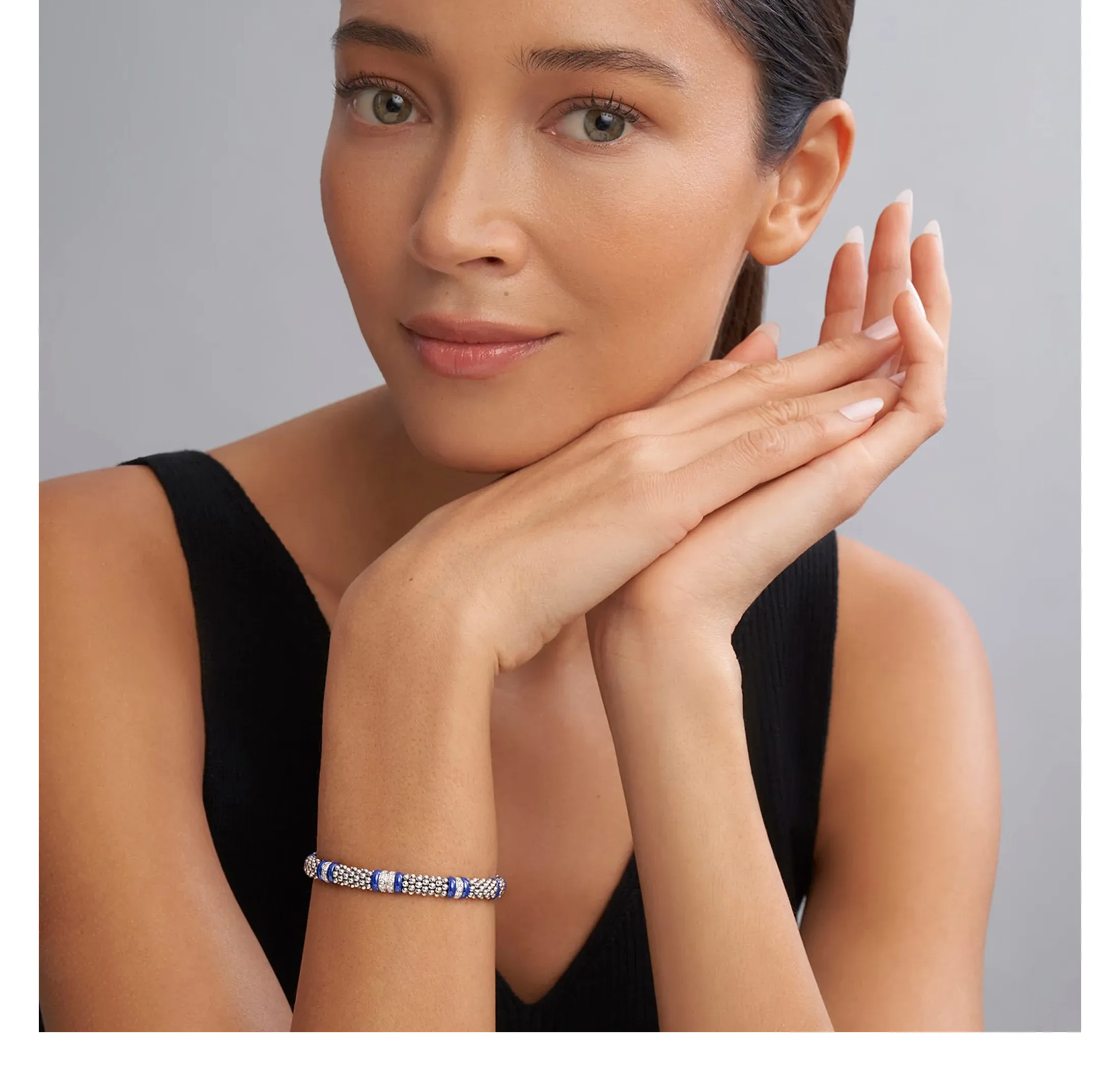 LAGOS Blue Caviar Four Station Diamond Caviar Bracelet, 6mm