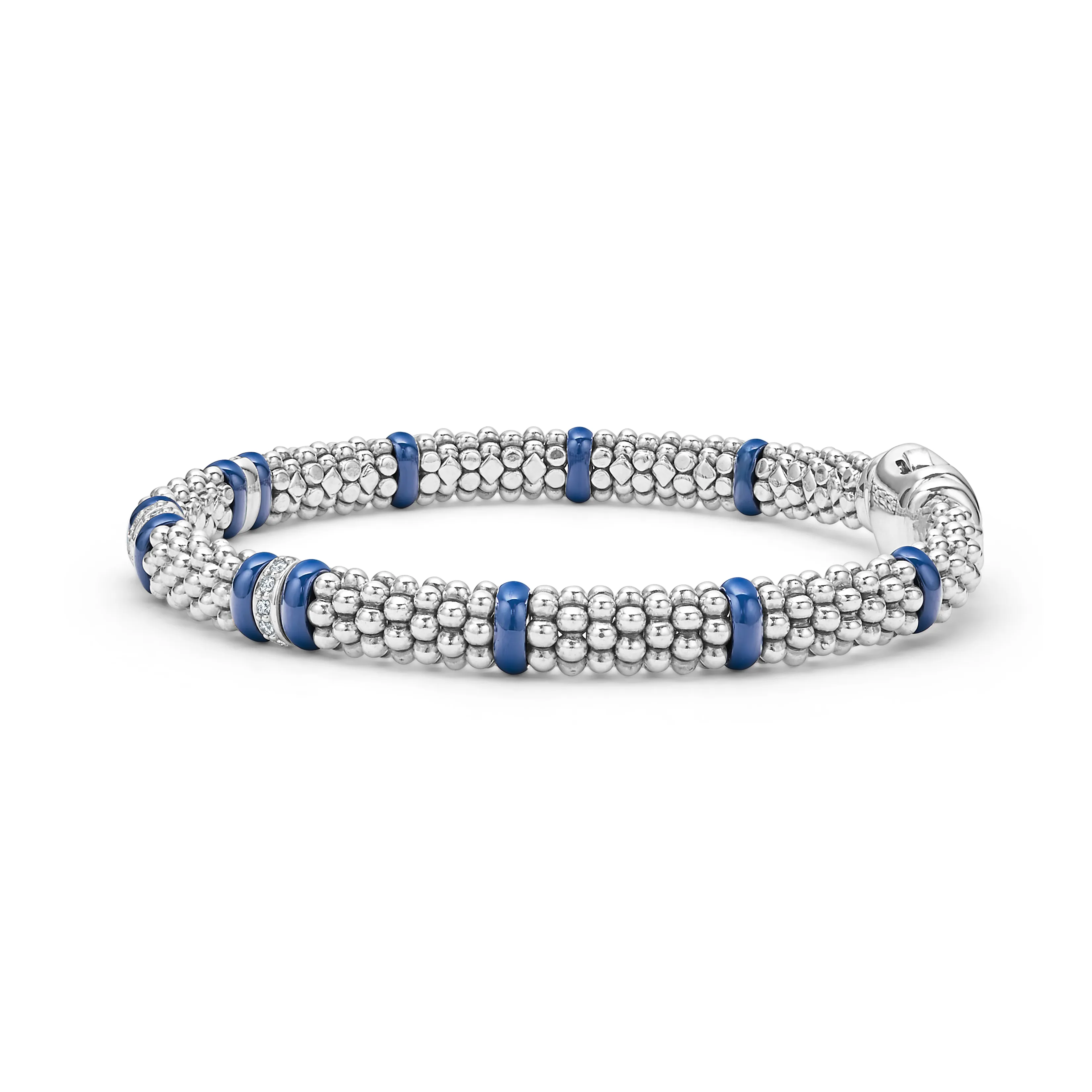 LAGOS Blue Caviar Four Station Diamond Caviar Bracelet, 6mm