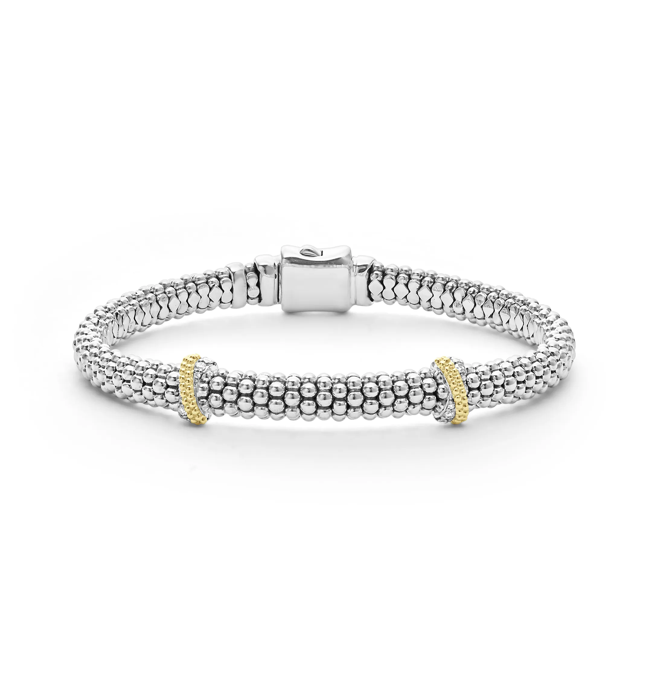 LAGOS Caviar Lux Double X Caviar Diamond Bracelet