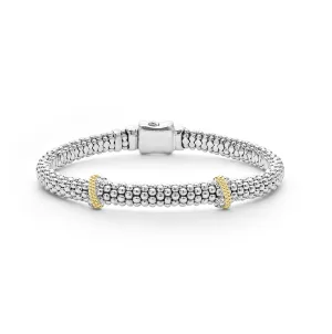 LAGOS Caviar Lux Double X Caviar Diamond Bracelet