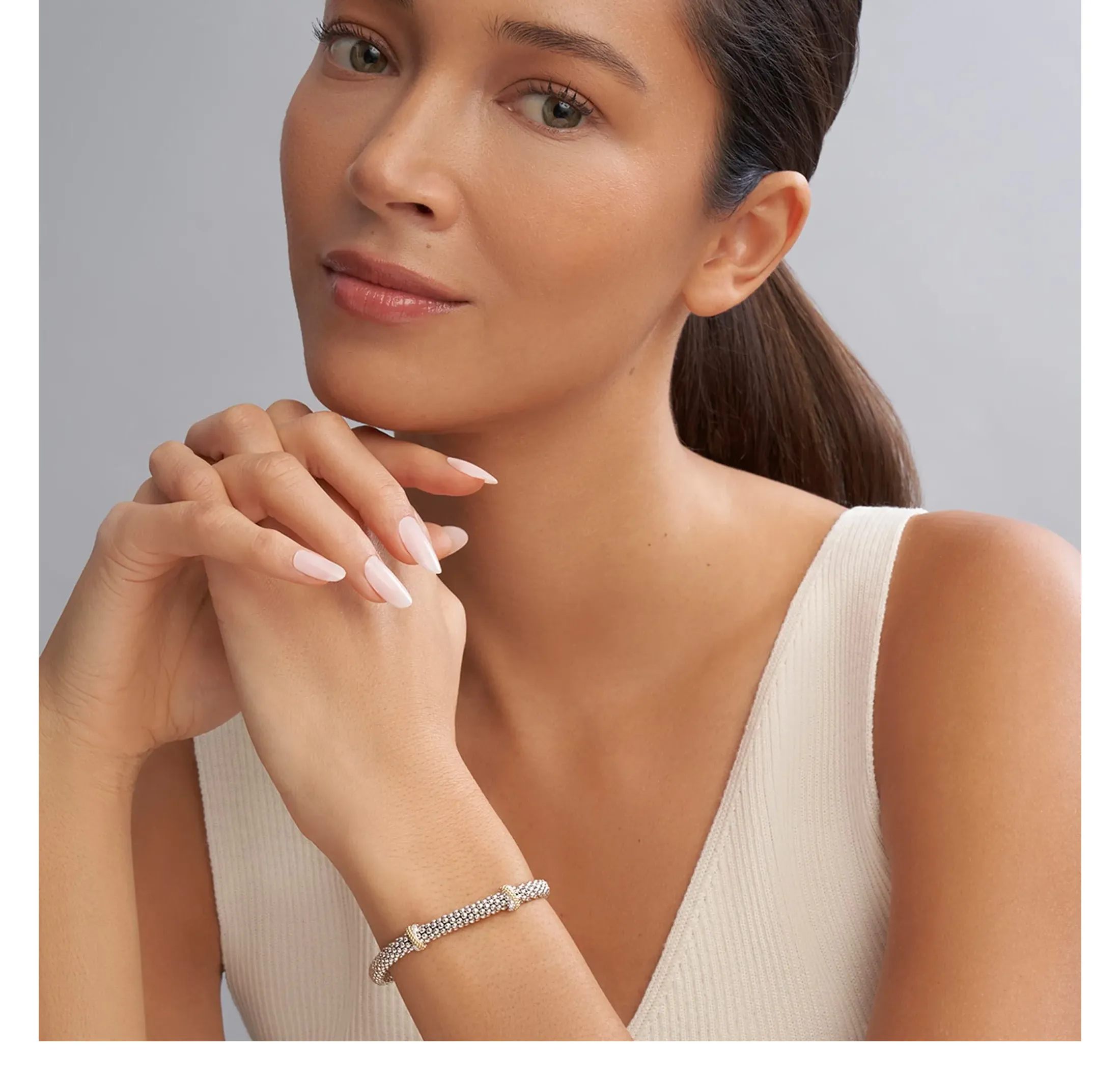 LAGOS Caviar Lux Double X Caviar Diamond Bracelet