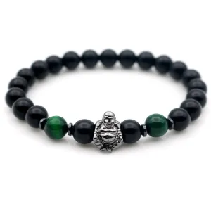 Laughing Buddha Matte Onyx Bracelet