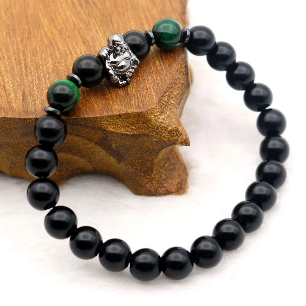 Laughing Buddha Matte Onyx Bracelet