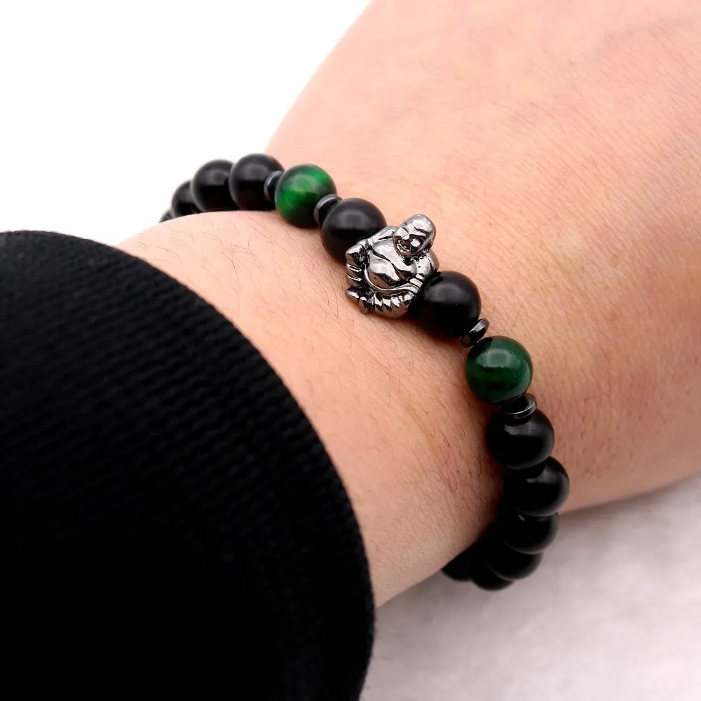 Laughing Buddha Matte Onyx Bracelet