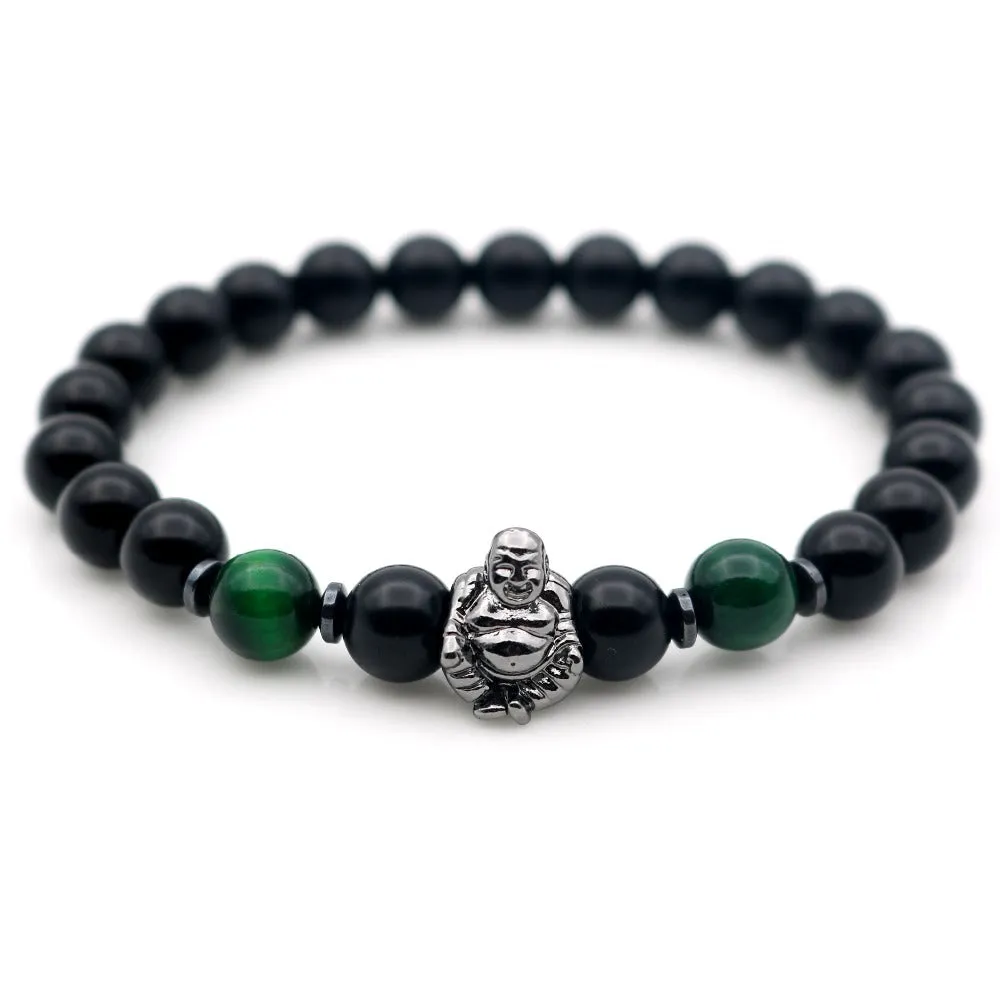 Laughing Buddha Matte Onyx Bracelet