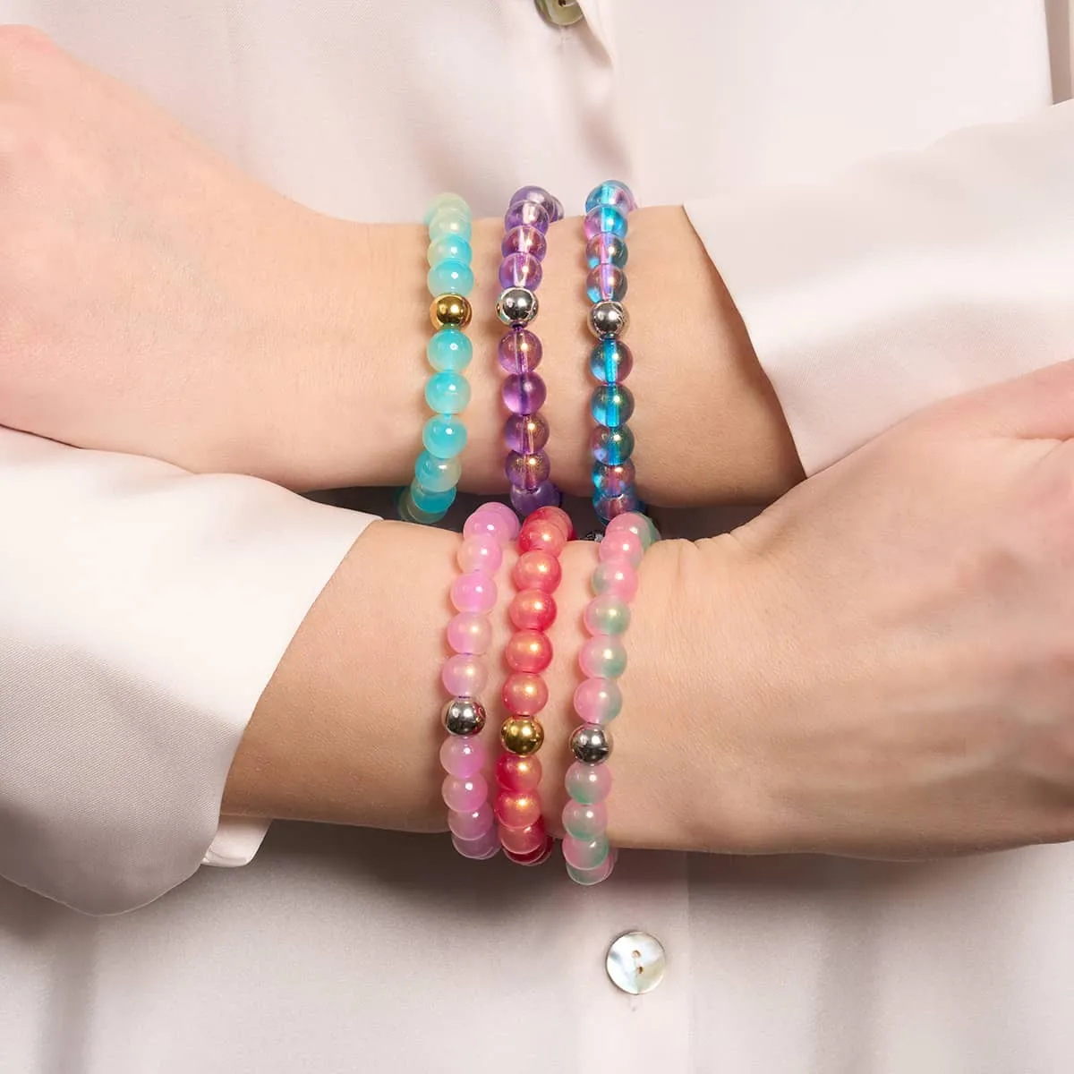 Lavender Fizz | Shimmer Glass Bracelet
