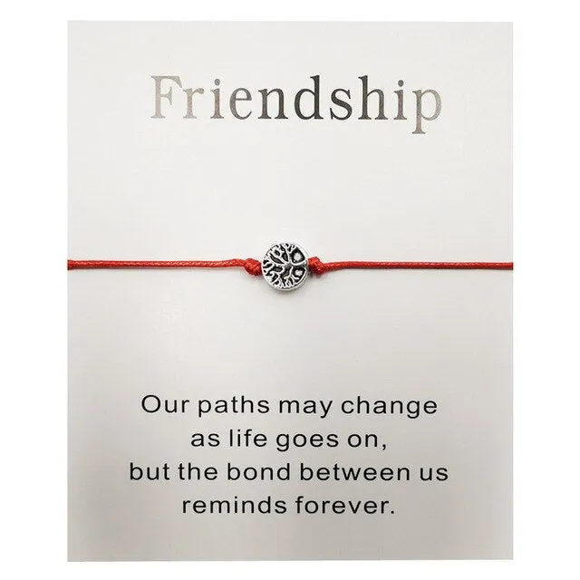 Life Tree Charm Bracelets for Women Men Children Lucky Red String Friendship Wish Bracelets Jewelry Gift Adjustable