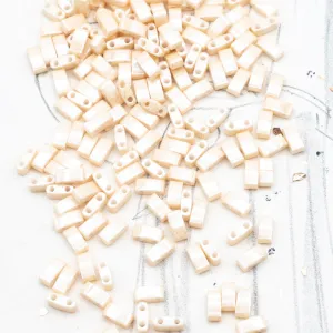 Light Caramel Ceylon Half Tila Beads