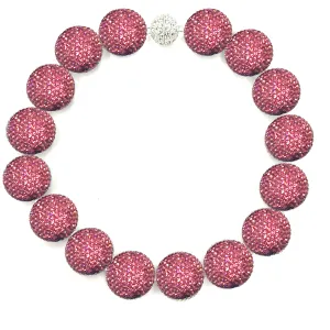 Light Pink Crystal Sphere Statement Necklace
