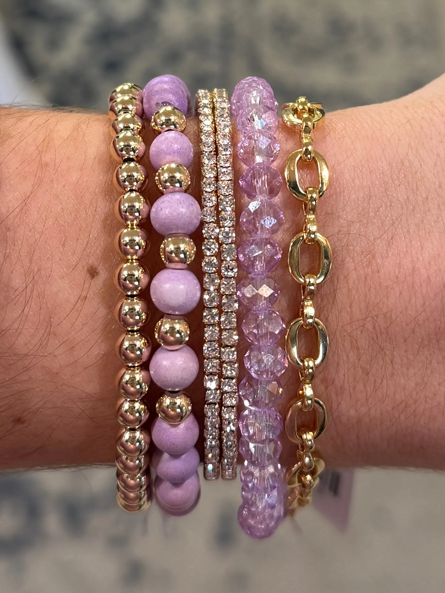 Lilac Flirt AB Faceted Rondelle 6mm Bracelet
