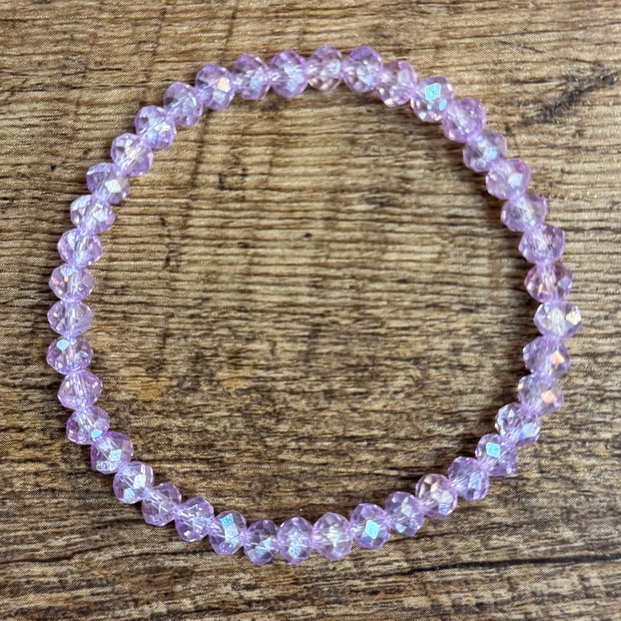 Lilac Flirt AB Faceted Rondelle 6mm Bracelet