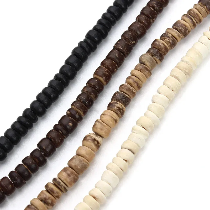 Louleur Natural Wooden Beads Buddhism Bijoux Round Coconut Shell Wood Loose Spacer Beads For DIY Bracelet Jewelry Making