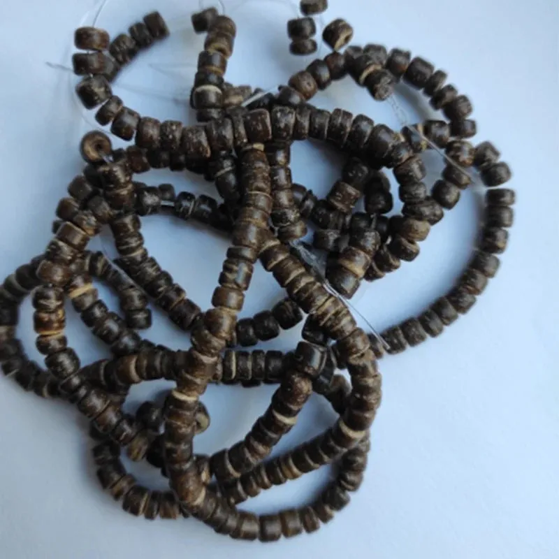 Louleur Natural Wooden Beads Buddhism Bijoux Round Coconut Shell Wood Loose Spacer Beads For DIY Bracelet Jewelry Making