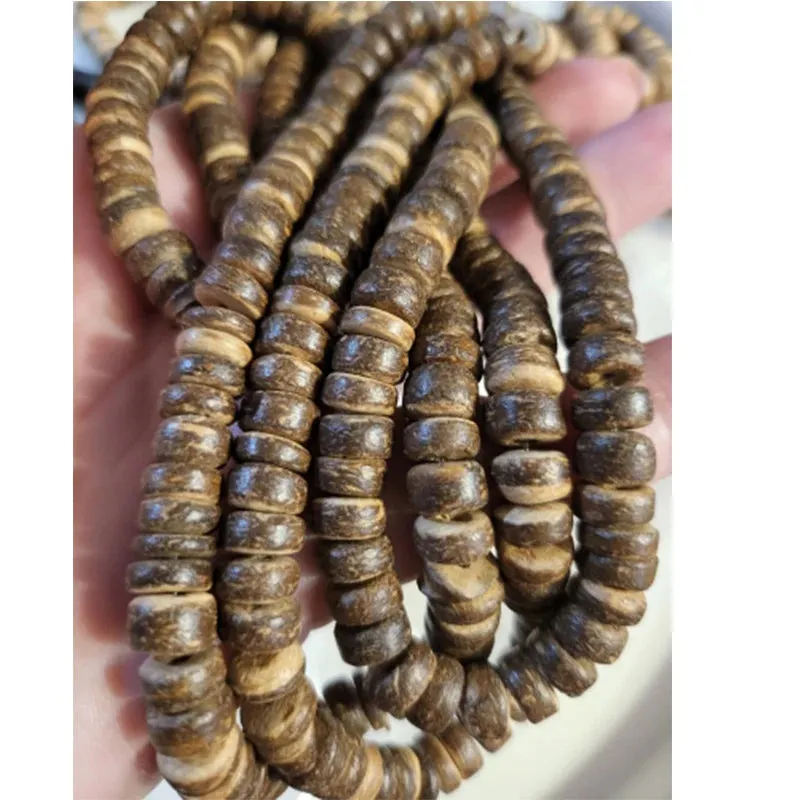 Louleur Natural Wooden Beads Buddhism Bijoux Round Coconut Shell Wood Loose Spacer Beads For DIY Bracelet Jewelry Making