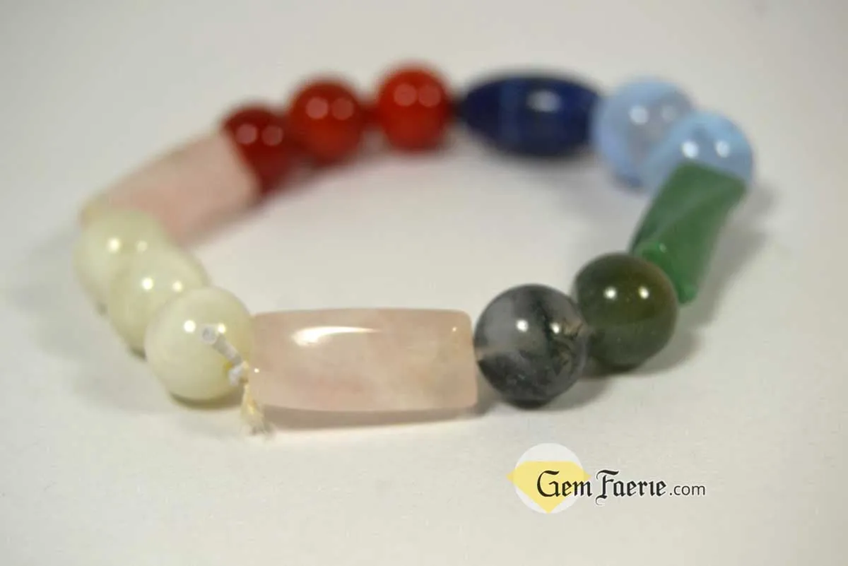LOVE BRACELET - Rose Quartz, Moonstone, Carnelian, Lapis Lazuli, Green Aventurine, Moss Agate & Blue Chalcedony