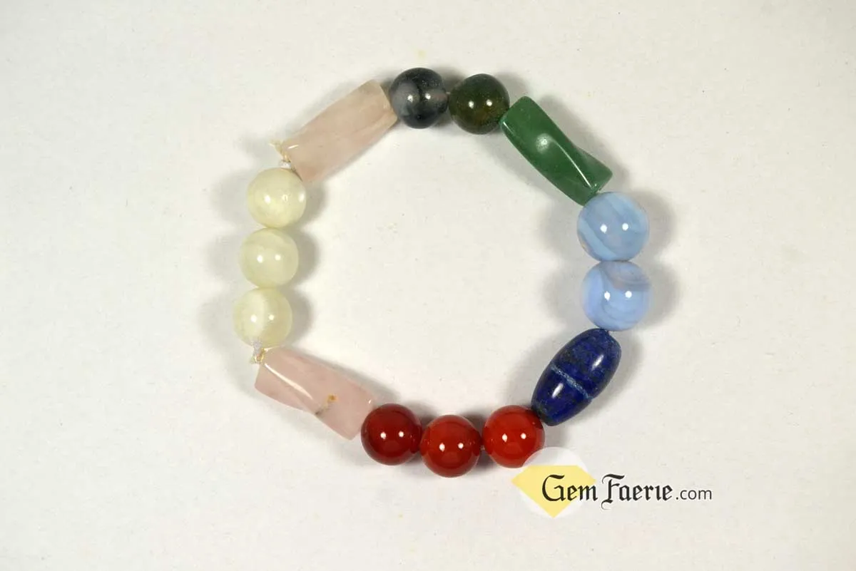 LOVE BRACELET - Rose Quartz, Moonstone, Carnelian, Lapis Lazuli, Green Aventurine, Moss Agate & Blue Chalcedony