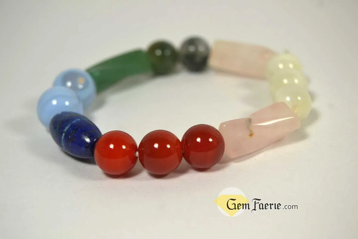 LOVE BRACELET - Rose Quartz, Moonstone, Carnelian, Lapis Lazuli, Green Aventurine, Moss Agate & Blue Chalcedony