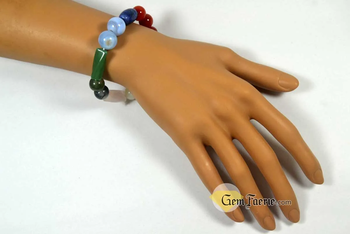 LOVE BRACELET - Rose Quartz, Moonstone, Carnelian, Lapis Lazuli, Green Aventurine, Moss Agate & Blue Chalcedony