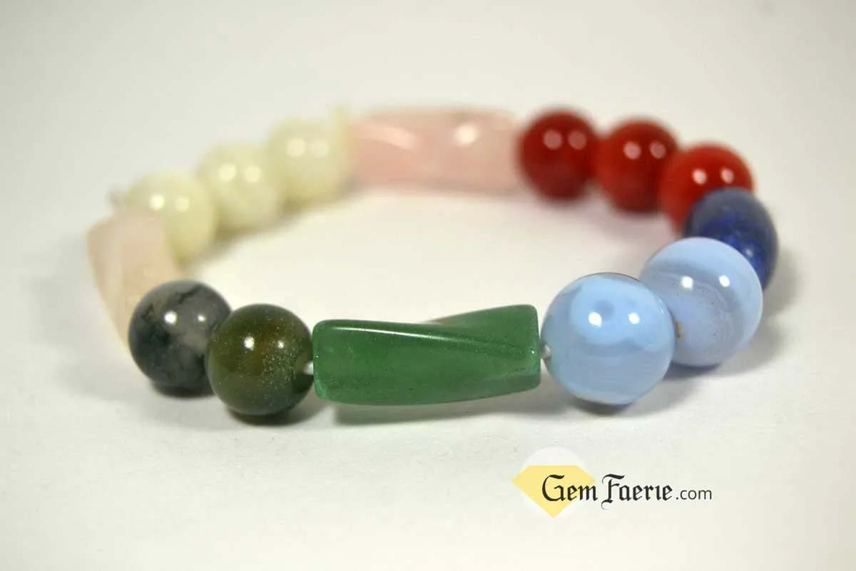 LOVE BRACELET - Rose Quartz, Moonstone, Carnelian, Lapis Lazuli, Green Aventurine, Moss Agate & Blue Chalcedony