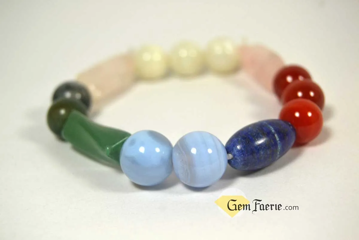 LOVE BRACELET - Rose Quartz, Moonstone, Carnelian, Lapis Lazuli, Green Aventurine, Moss Agate & Blue Chalcedony