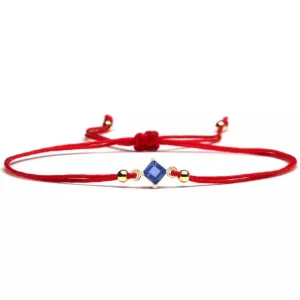 Lucky Blue Crystal Red String Protection Bracelet
