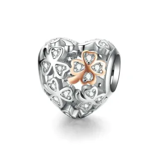 Lucky Clover Heart Charm