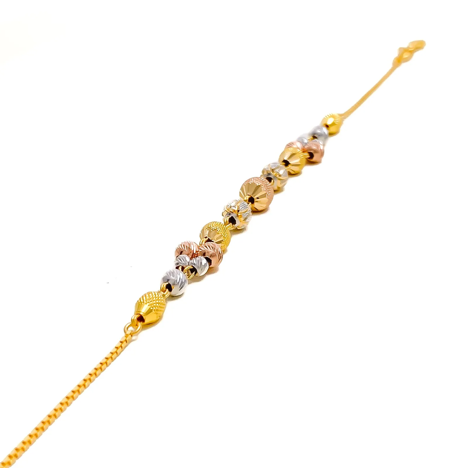 Luminous Three-Tone 22k Gold Bracelet