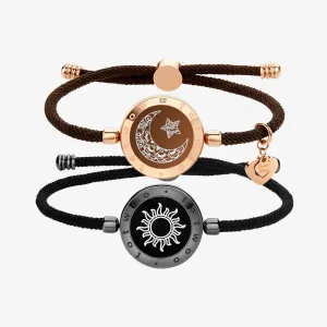 LunarLink™ Sun & Moon Touch Bracelets with Milan Rope (Black   Brown)
