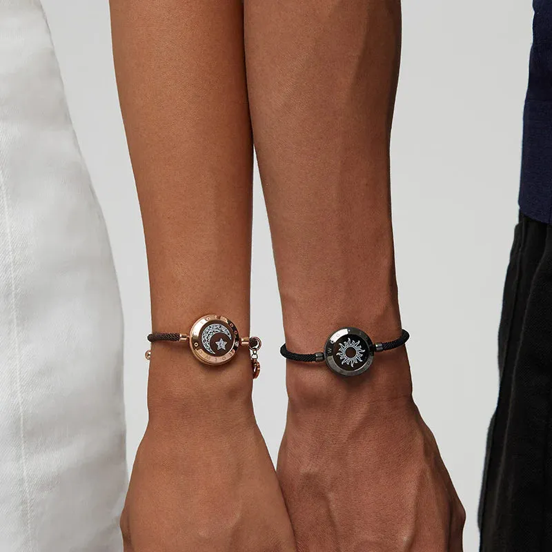 LunarLink™ Sun & Moon Touch Bracelets with Milan Rope (Black   Brown)