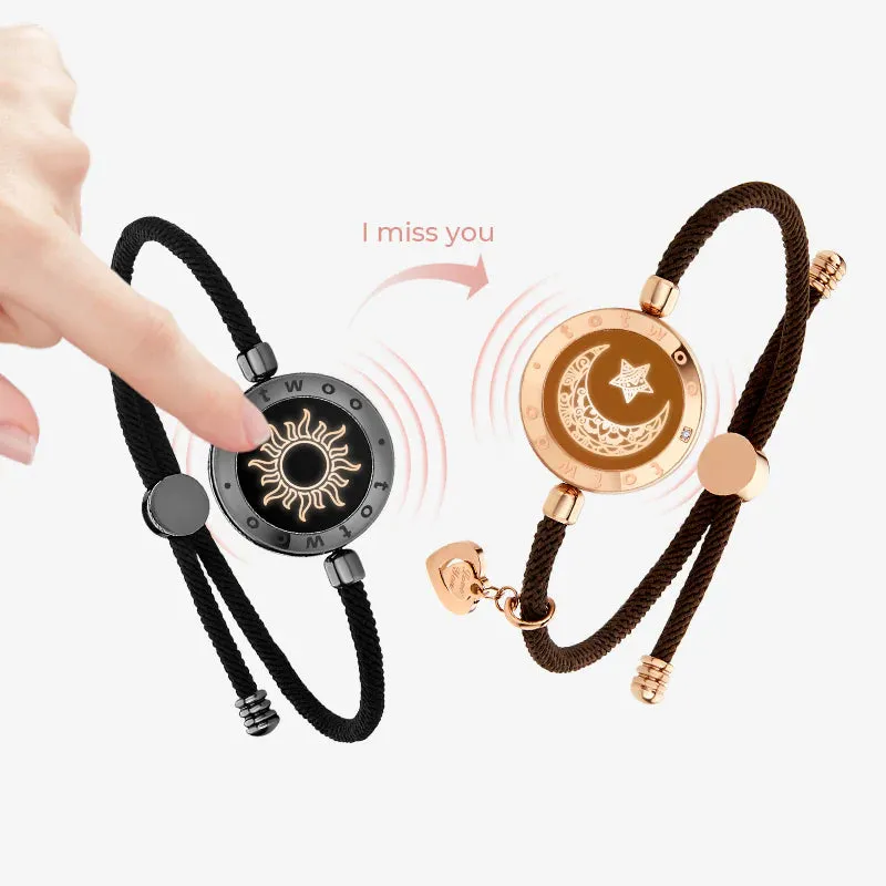 LunarLink™ Sun & Moon Touch Bracelets with Milan Rope (Black   Brown)