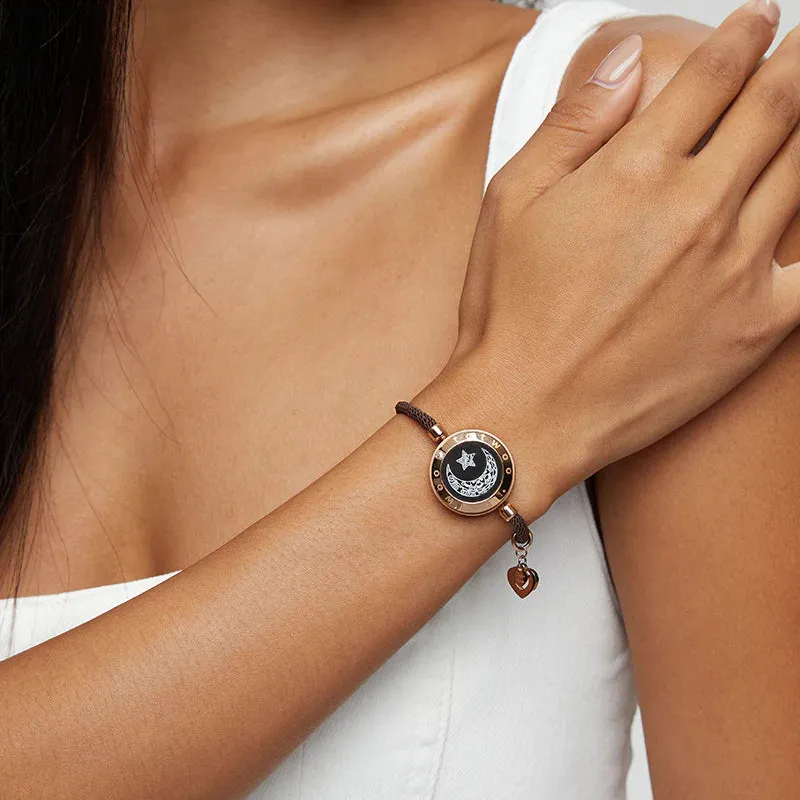 LunarLink™ Sun & Moon Touch Bracelets with Milan Rope (Black   Brown)