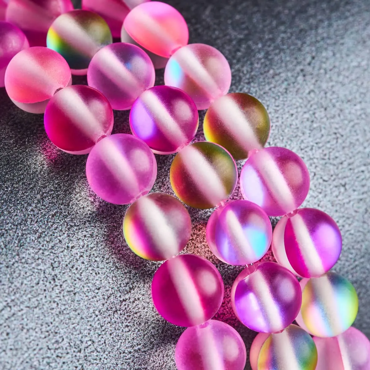 Magenta Magic | Silver | Mermaid Glass Bead Bracelet