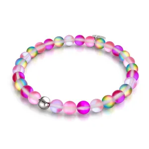 Magenta Magic | Silver | Mermaid Glass Bead Bracelet