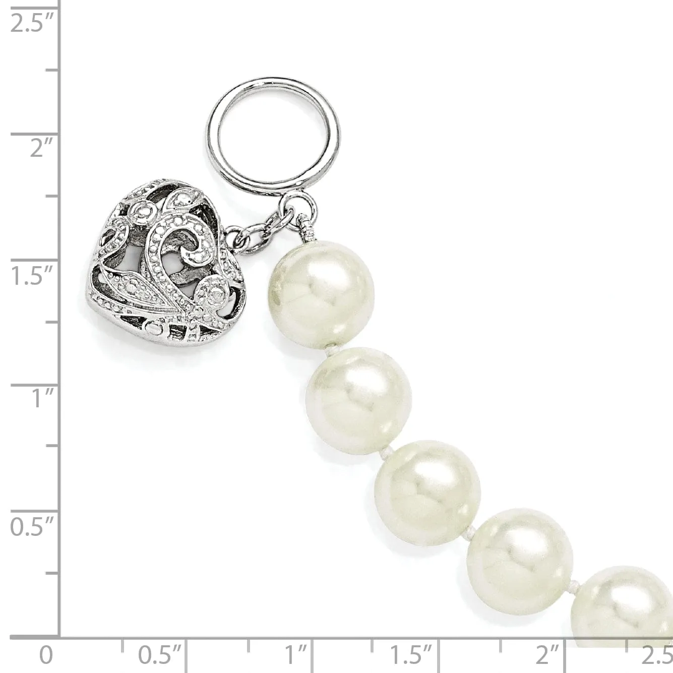 Majestik White Shell Pearl with Heart Bracelet