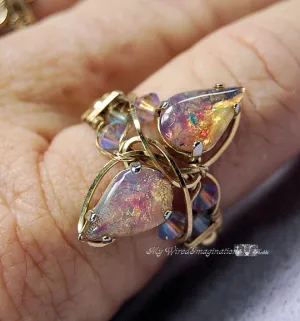 Marcella Crystal Bypass Ring, DIY Wire Wrap Crystal Ring, Bypass Ring Pattern