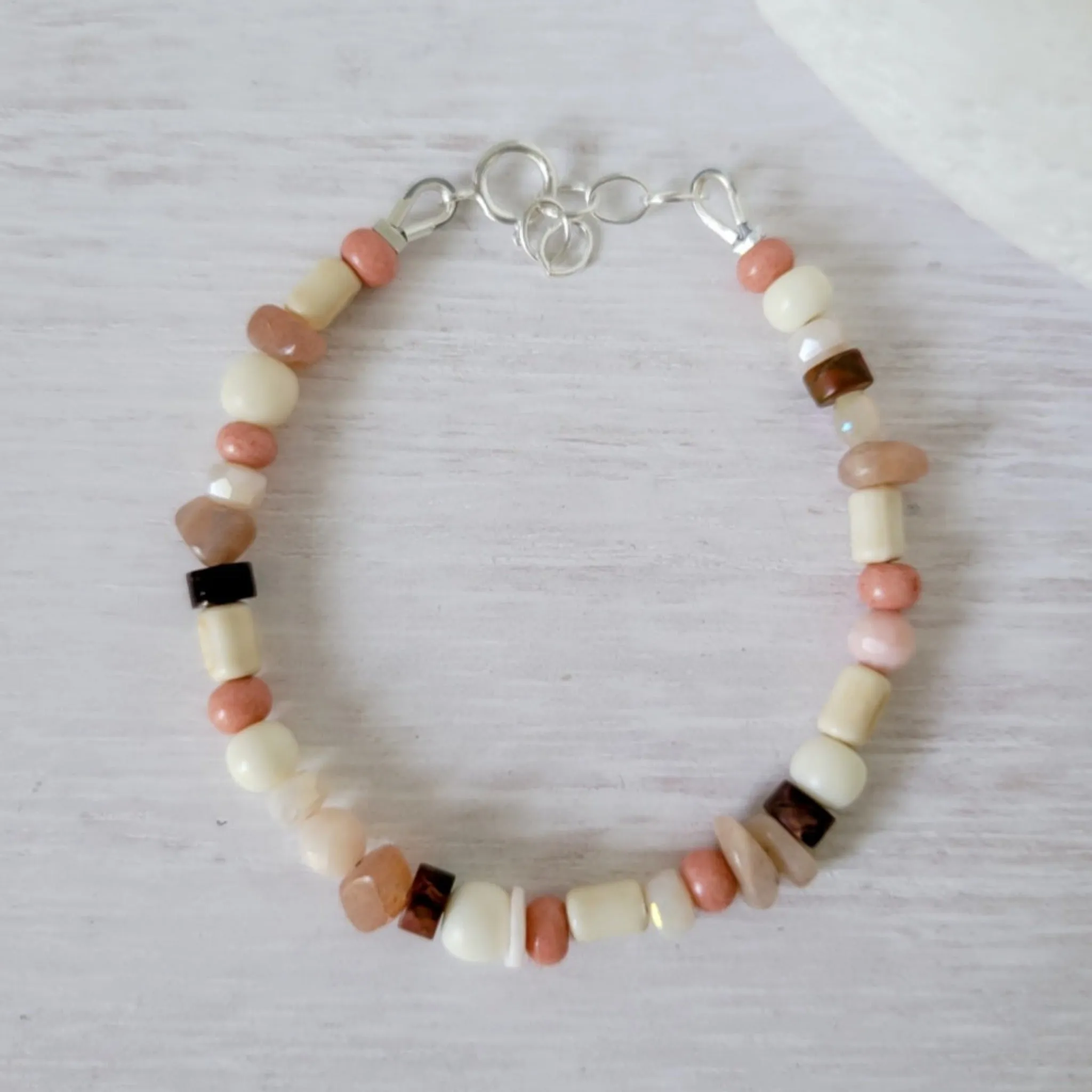 Mauve & Cream Girls Bracelet Stacking Set - Set of 3 or Each