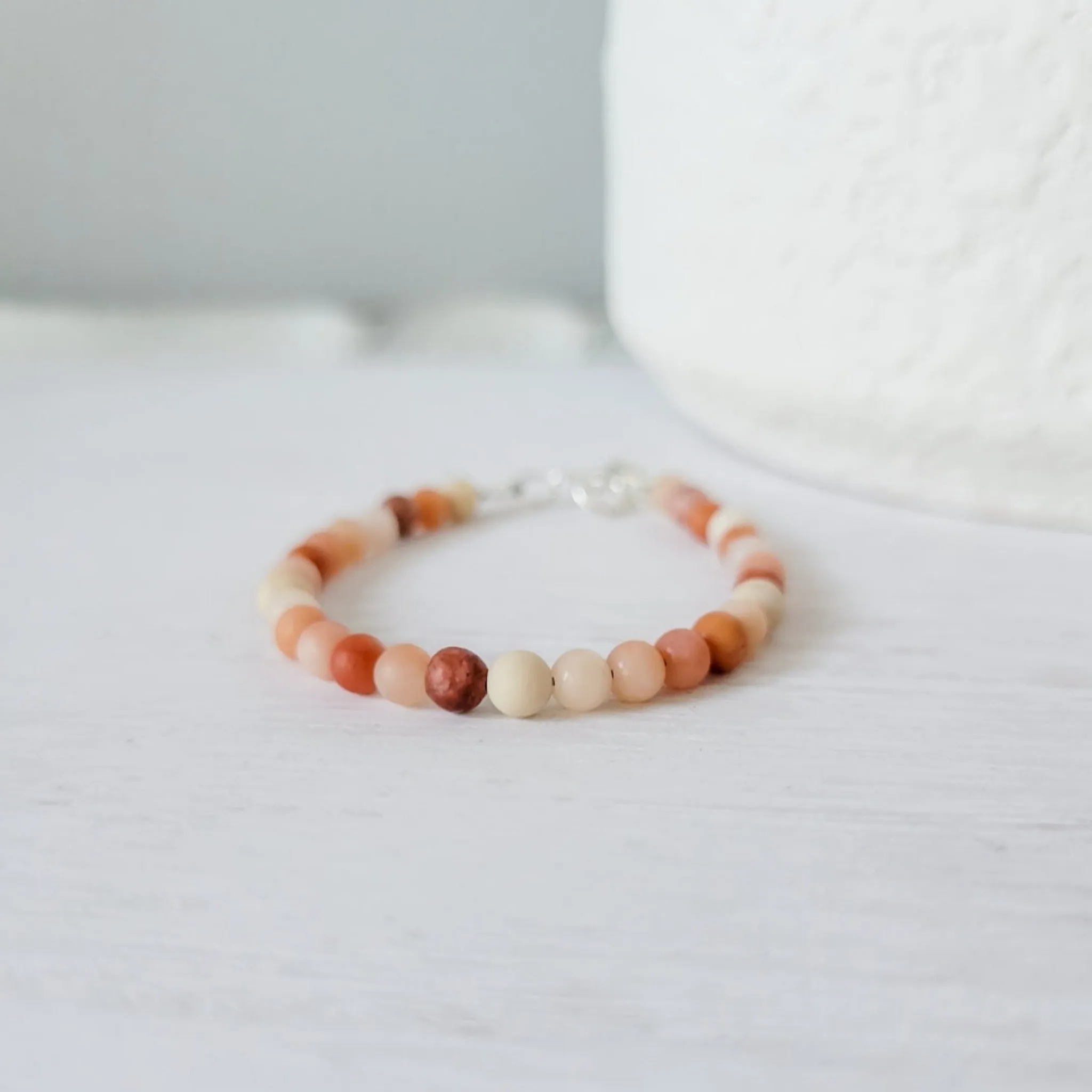 Mauve & Cream Girls Bracelet Stacking Set - Set of 3 or Each