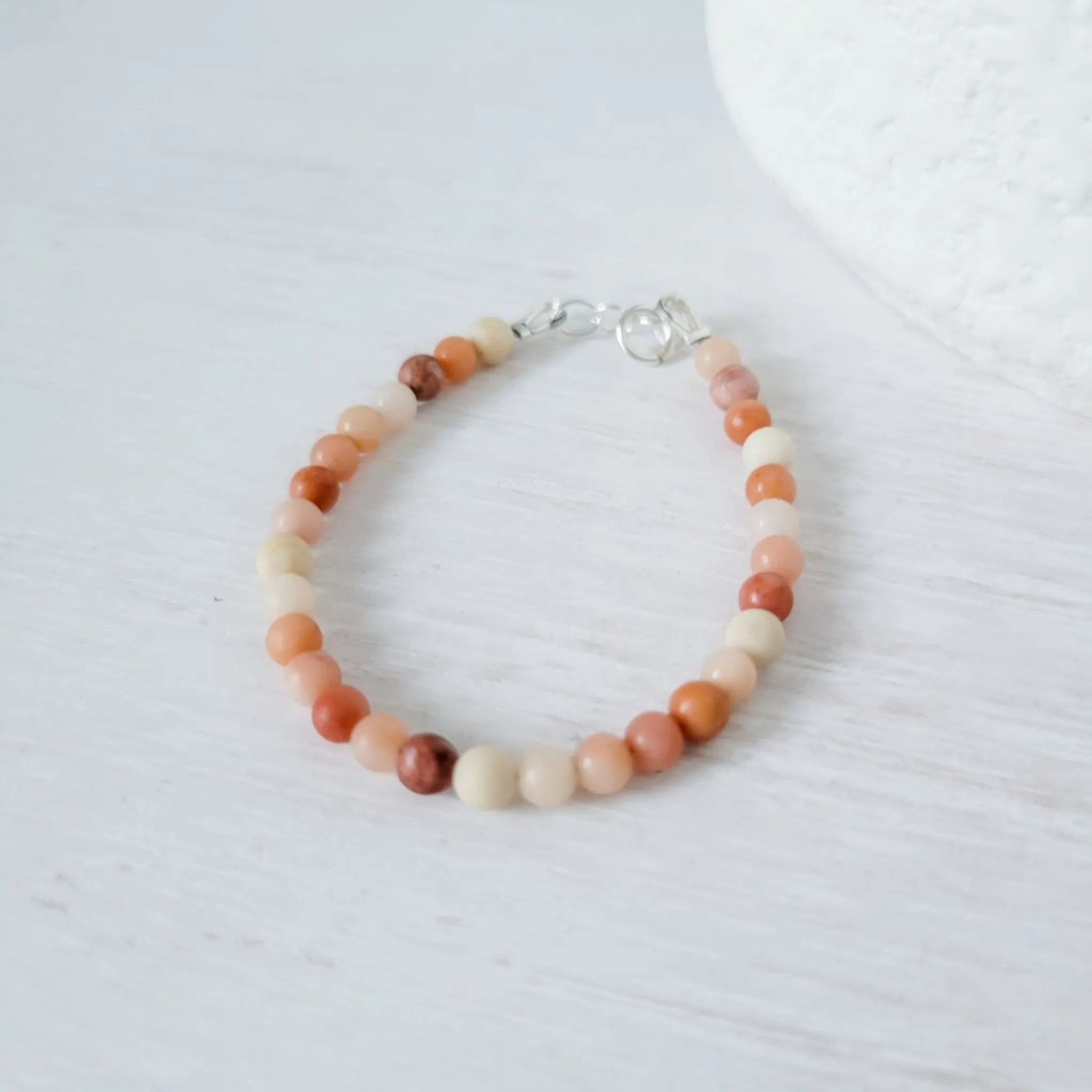 Mauve & Cream Girls Bracelet Stacking Set - Set of 3 or Each