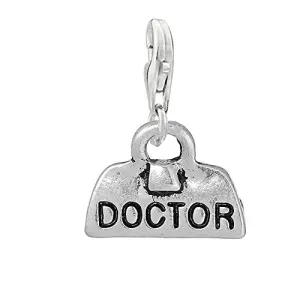 Medical Doctor Patient Briefcase Clip on Pendant Charm for Bracelet or Necklace