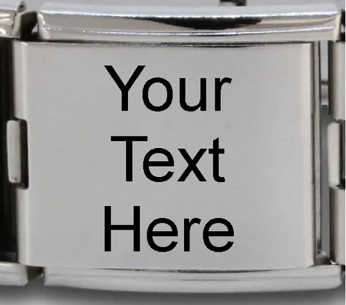 Megalink Engraved Italian Charm, joins 2x 9mm bracelets