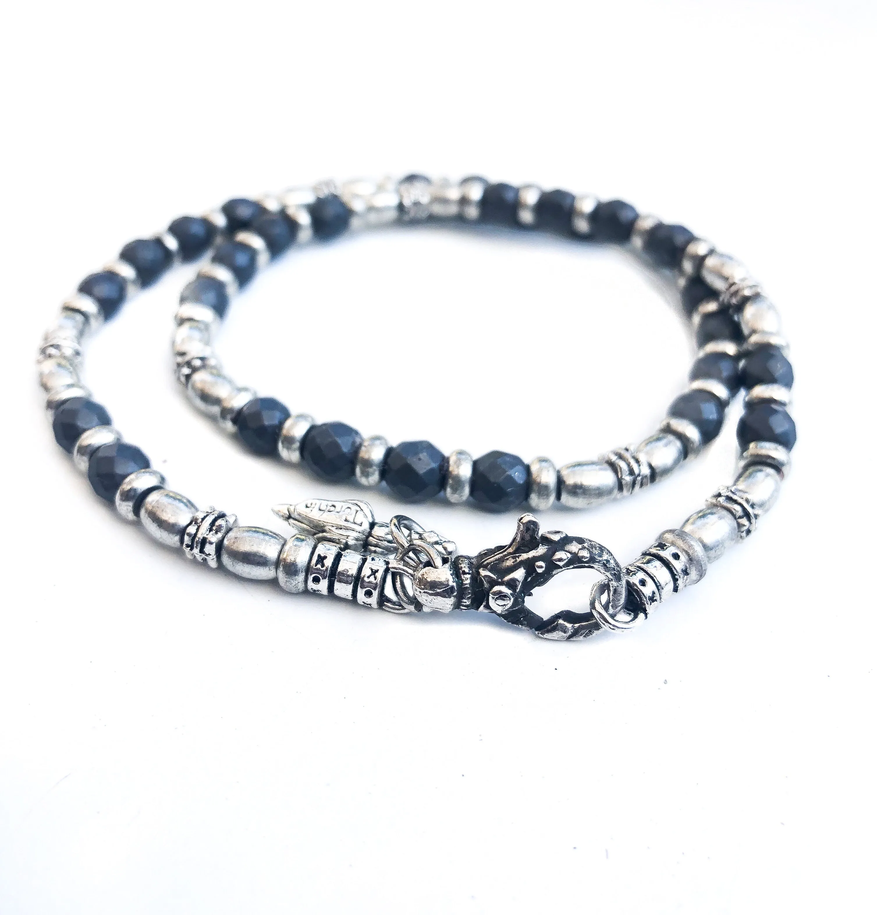 Men’s Silver & Pyrite Strengthening Wrap Bracelet