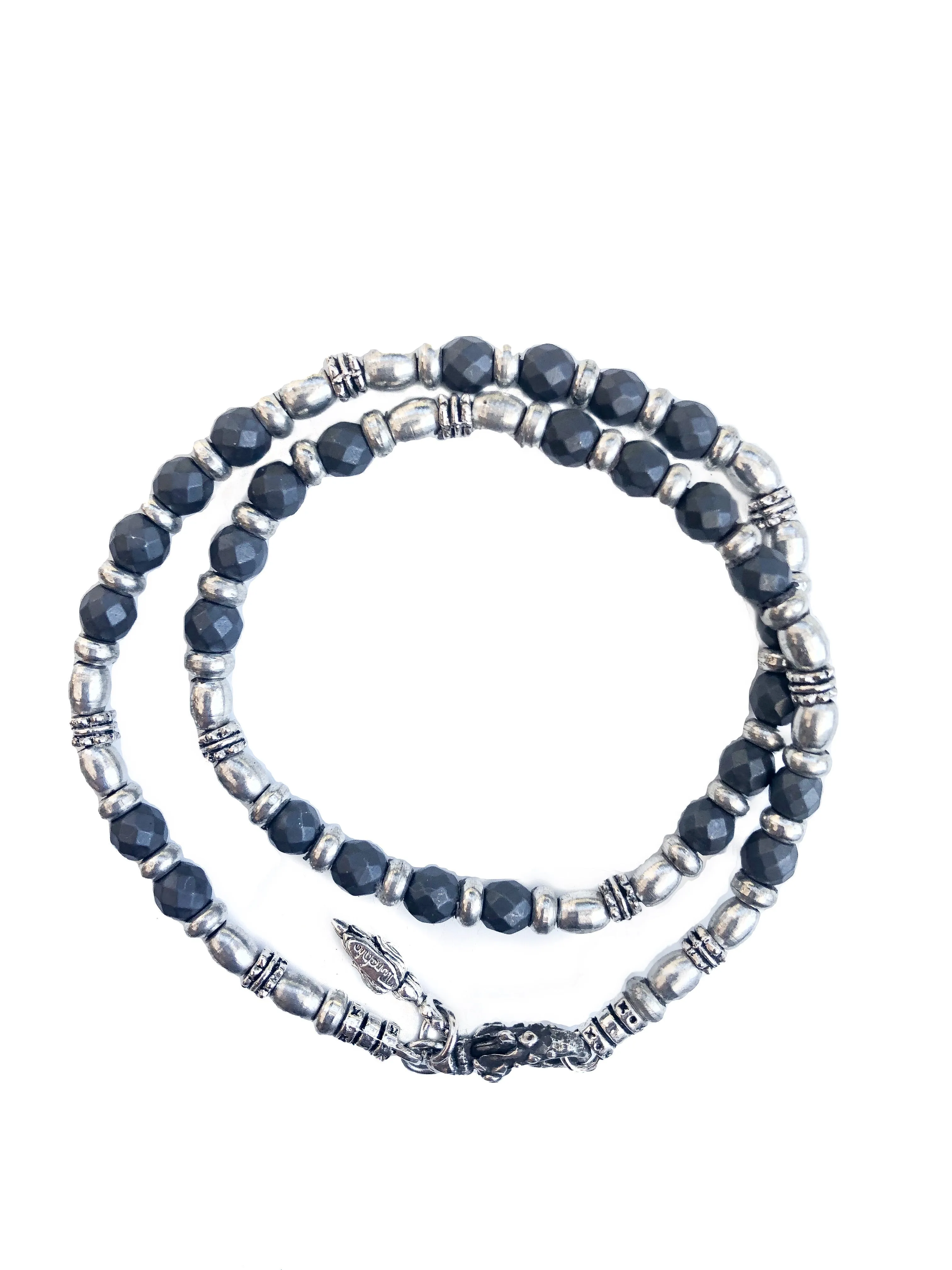 Men’s Silver & Pyrite Strengthening Wrap Bracelet