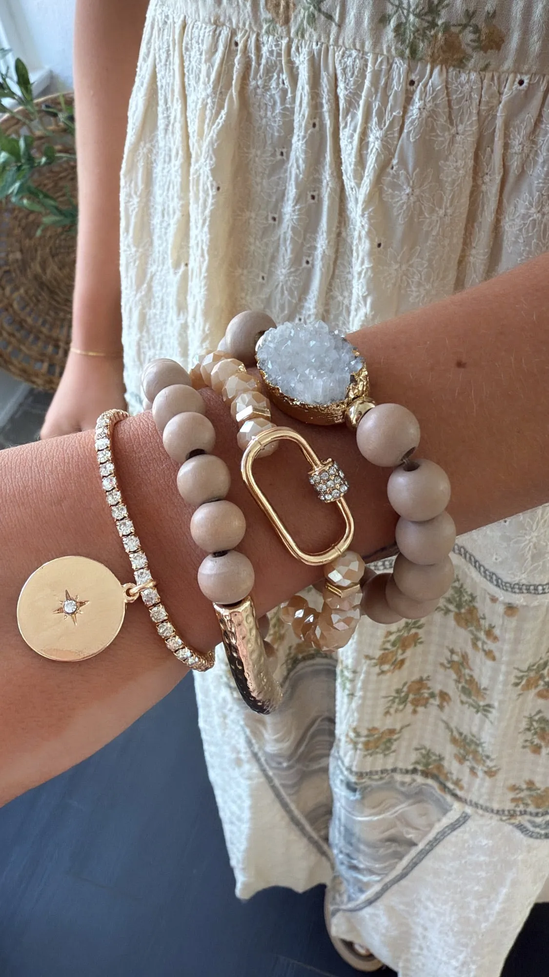 Mesa Stone Bracelet Stack, Lt. Brown