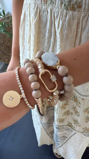 Mesa Stone Bracelet Stack, Lt. Brown