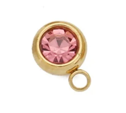 Mini Round Gem Stone Charm