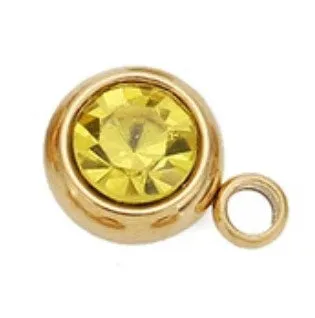 Mini Round Gem Stone Charm