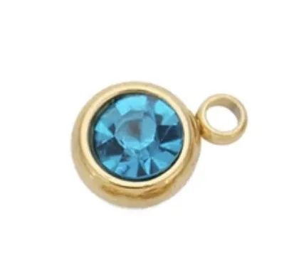 Mini Round Gem Stone Charm
